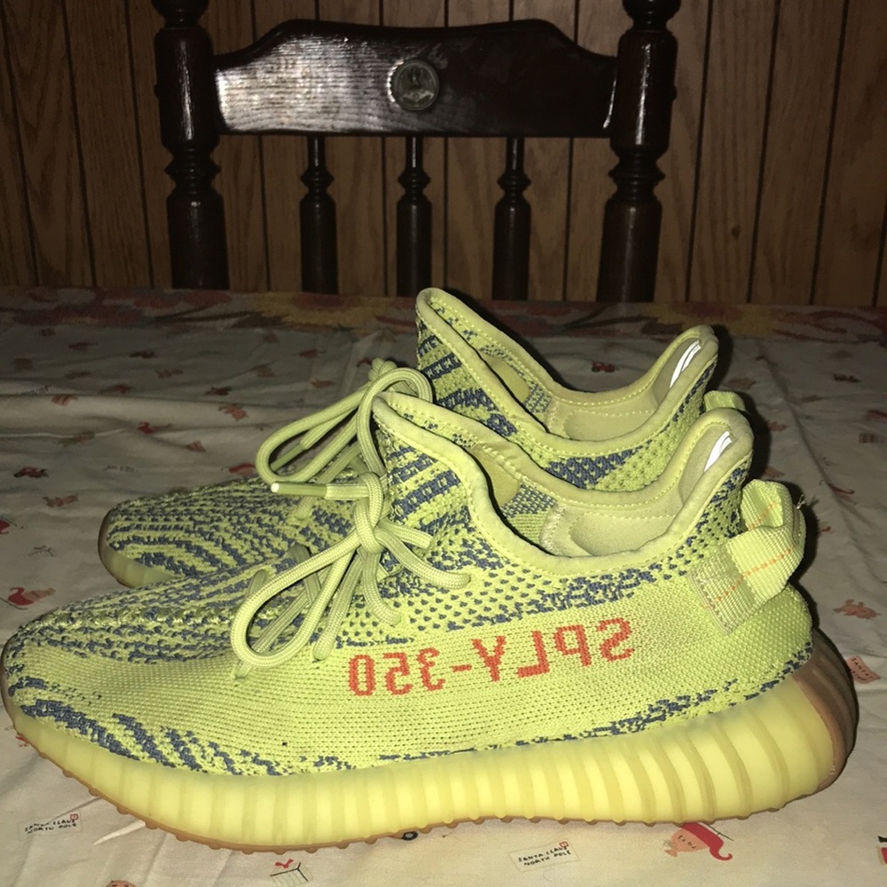 Adidas Yeezy Boost 350 V2 - Lime Green (7.5) - Picture 3 of 7